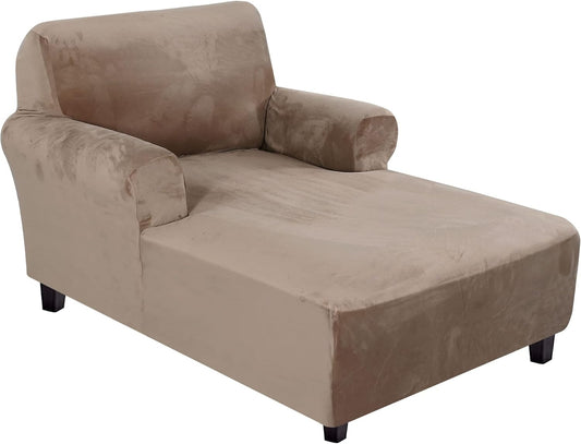 Velvet Chaise Lounge Cover - High Stretch Slipcovers for Living Room, Luxury Velvet Dog Covers, Machine V1258-DP02-F-648