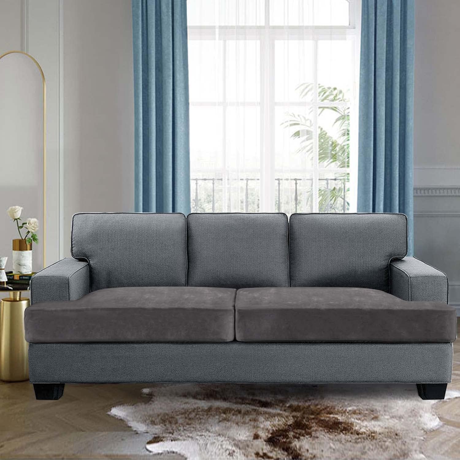 Stretch Velvet 2 Piece T Chion Sofa Slipcovers - Individually Fitting Chion Covers for 2 Chion Couch - Stay V1258-DP02-F-649