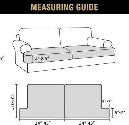 Stretch Velvet 2 Piece T Chion Sofa Slipcovers - Individually Fitting Chion Covers for 2 Chion Couch - Stay V1258-DP02-F-649