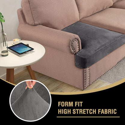 Stretch Velvet 2 Piece T Chion Sofa Slipcovers - Individually Fitting Chion Covers for 2 Chion Couch - Stay V1258-DP02-F-649