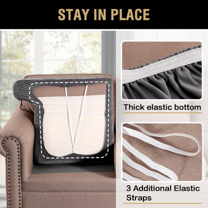 Stretch Velvet 2 Piece T Chion Sofa Slipcovers - Individually Fitting Chion Covers for 2 Chion Couch - Stay V1258-DP02-F-649