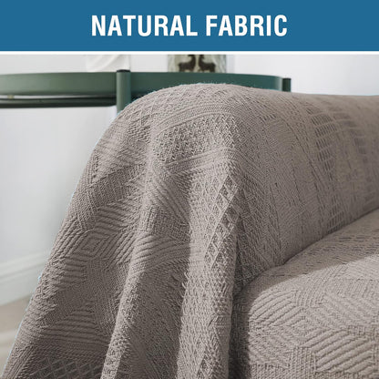 Cotton Sofa Covers Couch Cover Sofa Slipcover for Most Shape Sofas, Feature Thick Woven Jacquard Seamless V1258-DP02-F-655