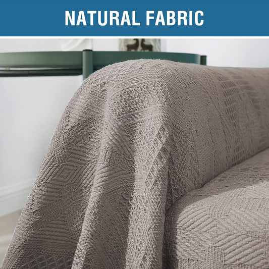 Cotton Sofa Covers Couch Cover Sofa Slipcover for Most Shape Sofas, Feature Thick Woven Jacquard Seamless V1258-DP02-F-655
