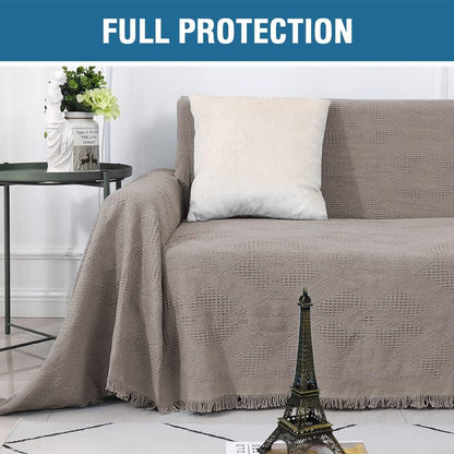 Cotton Sofa Covers Couch Cover Sofa Slipcover for Most Shape Sofas, Feature Thick Woven Jacquard Seamless V1258-DP02-F-655