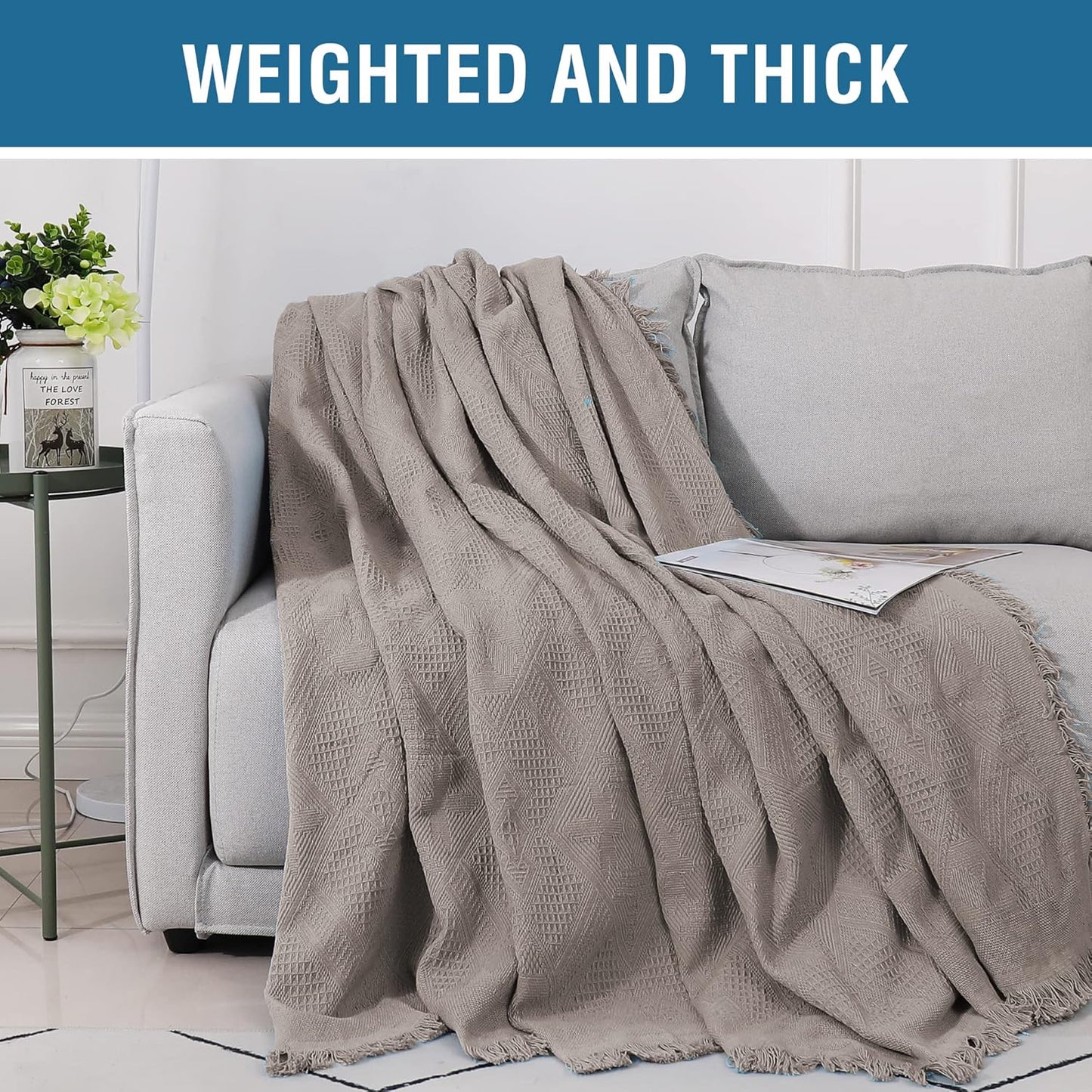 Cotton Sofa Covers Couch Cover Sofa Slipcover for Most Shape Sofas, Feature Thick Woven Jacquard Seamless V1258-DP02-F-655
