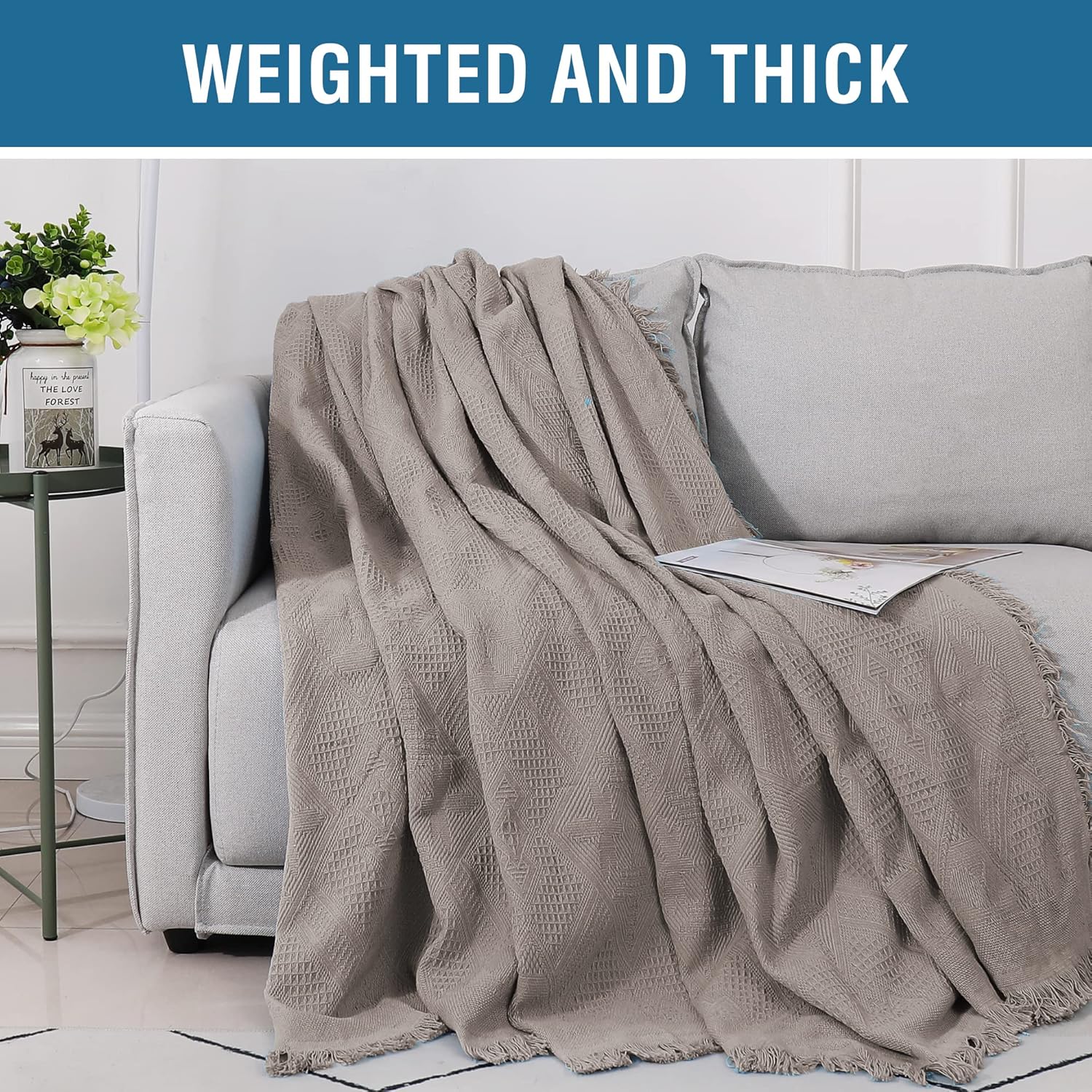 Cotton Sofa Covers Couch Cover Sofa Slipcover for Most Shape Sofas, Feature Thick Woven Jacquard Seamless V1258-DP02-F-655