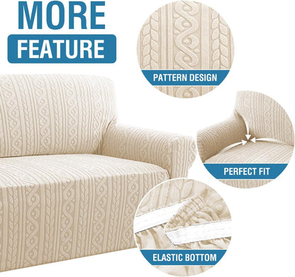 Sofa Cover 1 Piece Stretch Sofa Slipcovers Non Slip Sofa Cover with Elastic Bottom Washable for Kids, Pets V1258-DP02-F-658