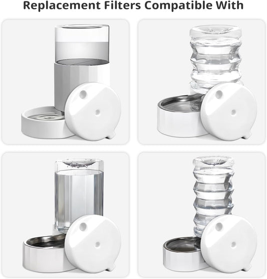 8Pcs Gravity Pet Water Fountain Filters, Automatic Pet Waterer Replacement Filters for 3.6L/4.6L/6L/8L Dog V1258-DP02-F-66