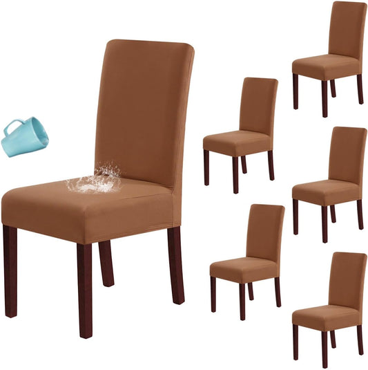 100% Waterproof Dining Chair Covers Stretch Chair Covers for Dining Room Set of 6 Parson Chair Slipcovers V1258-DP02-F-664