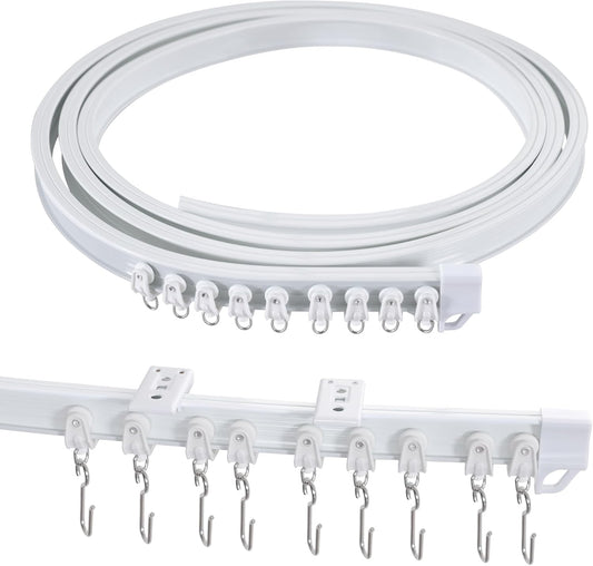 Ceiling Curtain Track Flexible Bendable Ceiling Mount for Curtain Rail 16.4ft (5M) Room Divider Curtain Track V1258-DP02-F-670