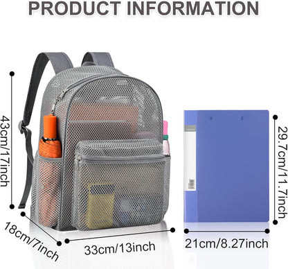Duty Mesh Backpacks for Adults,See Through Backpack for Swimming Work Outdoor, Diving Backpack Carry Portable V1258-DP02-F-678