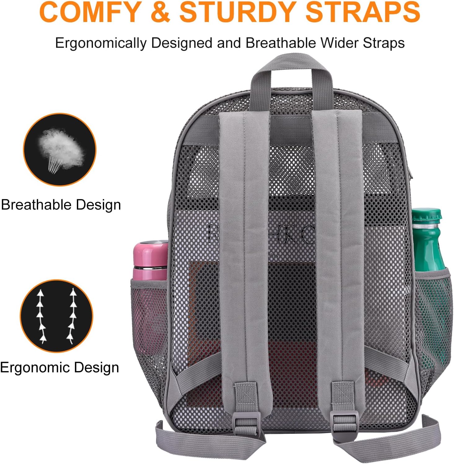 Duty Mesh Backpacks for Adults,See Through Backpack for Swimming Work Outdoor, Diving Backpack Carry Portable V1258-DP02-F-678
