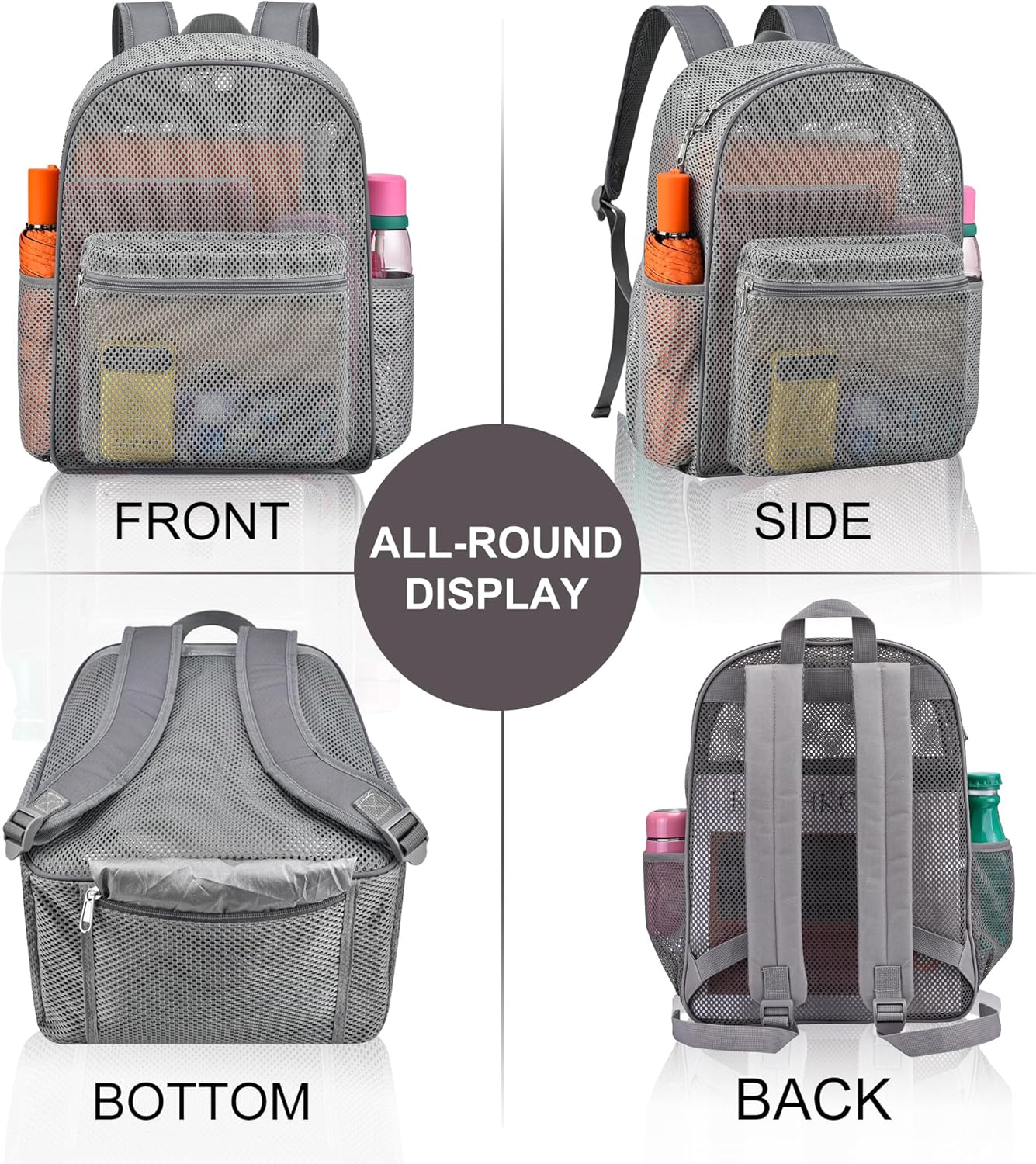 Duty Mesh Backpacks for Adults,See Through Backpack for Swimming Work Outdoor, Diving Backpack Carry Portable V1258-DP02-F-678