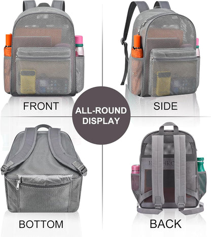 Duty Mesh Backpacks for Adults,See Through Backpack for Swimming Work Outdoor, Diving Backpack Carry Portable V1258-DP02-F-678