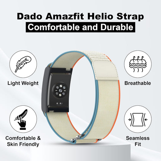 Nylon Replacement Band, Compatible with Amazfit Helio Strap - Adjtable, Breathable Sport Wristband for V1258-DP02-F-679