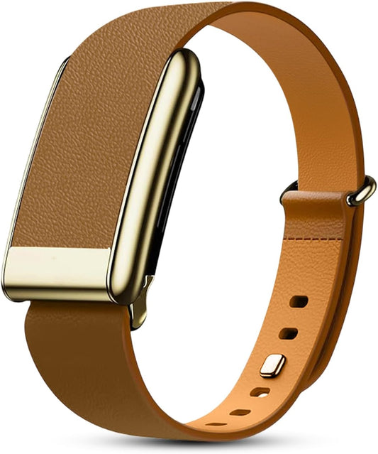 Luxe Tapered Leather Replacement Band Compatible with WHOOP 5.0, One, Peak, and Life Fitness Tracker - V1258-DP02-F-683