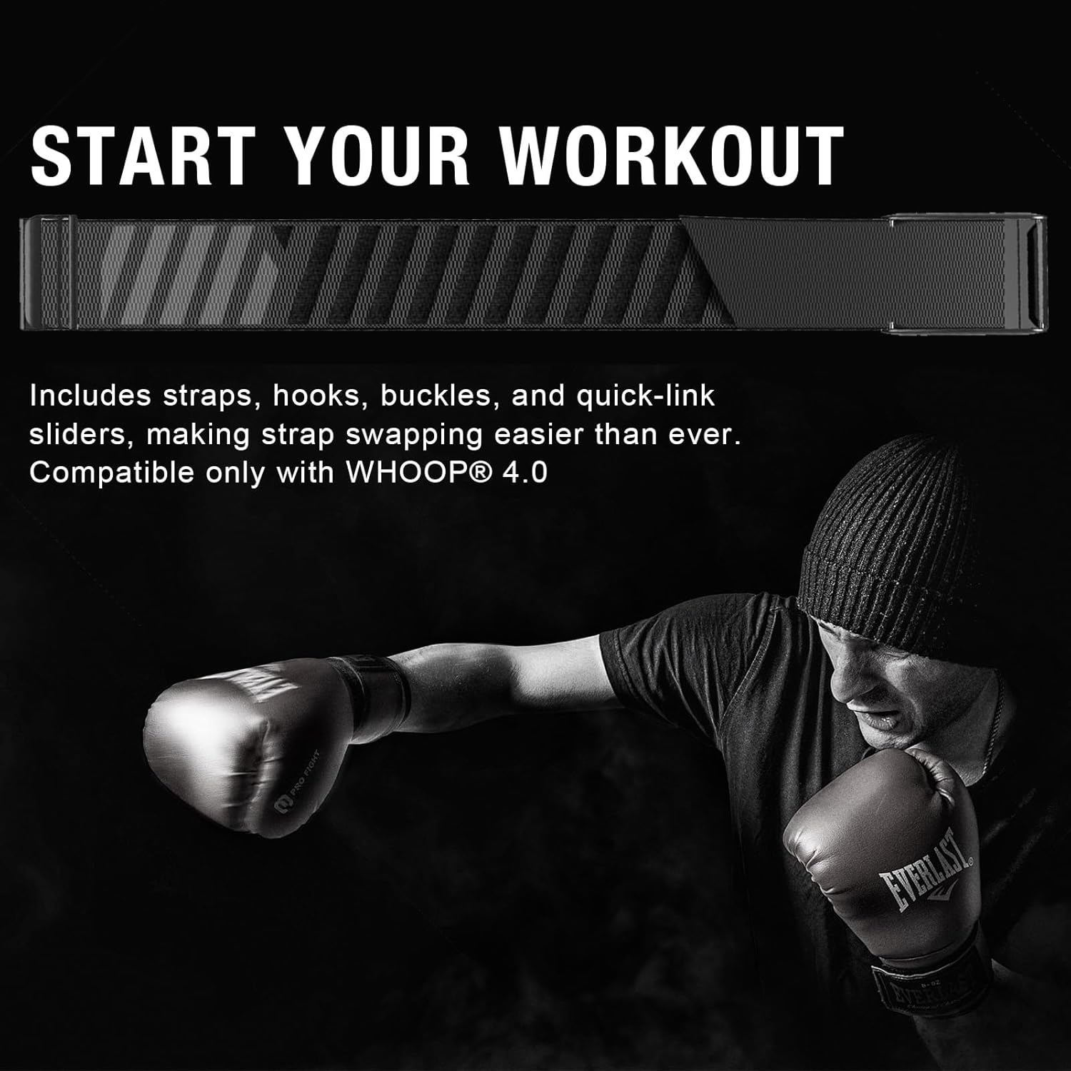 HydroKnit Nylon Sport Band Compatible with Whoop 4.0 | Soft, Elastic, Fast-Drying, Water-Resistant, and V1258-DP02-F-687