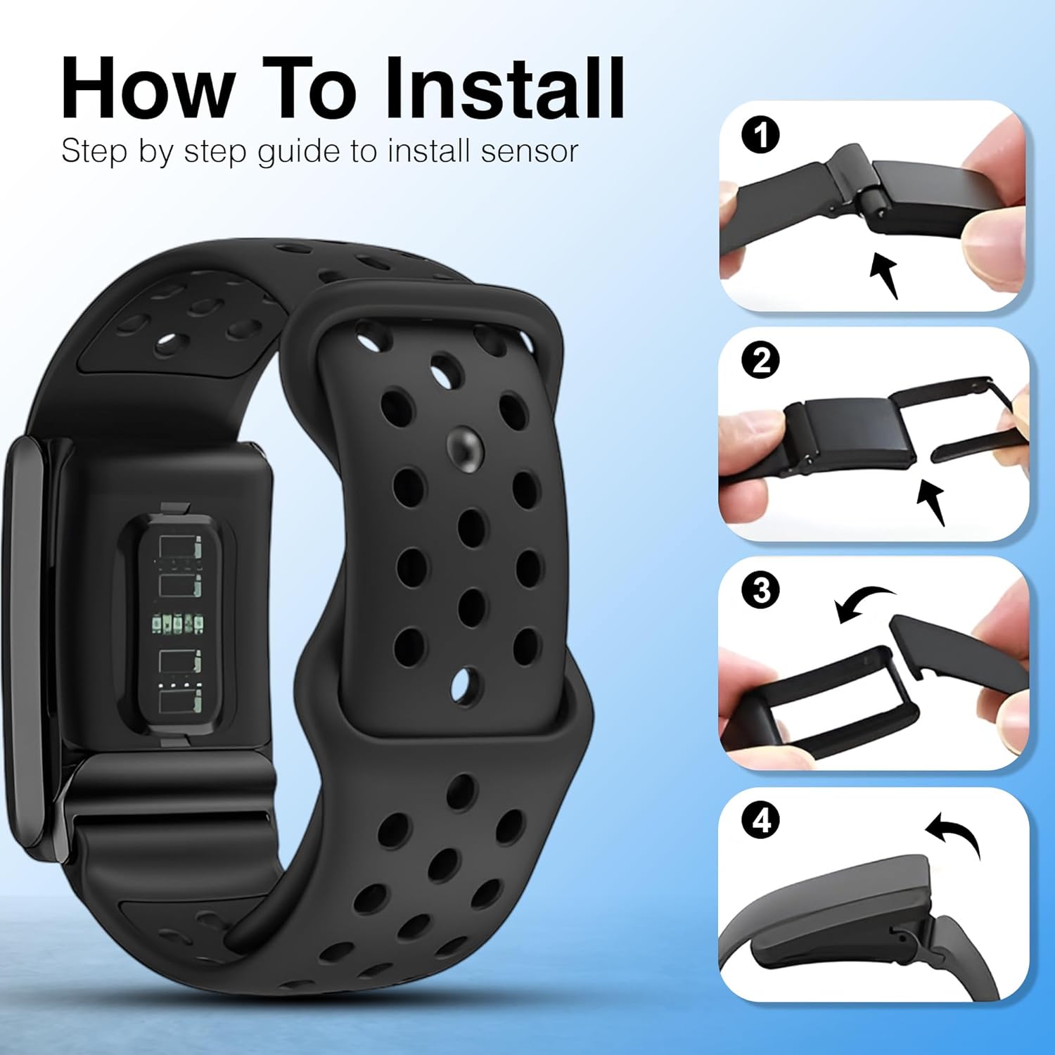 Silicone Replacement Band Compatible with WHOOP 4.0 - Adjtable Sport Strap for WHOOP Fitness Tracker - V1258-DP02-F-688