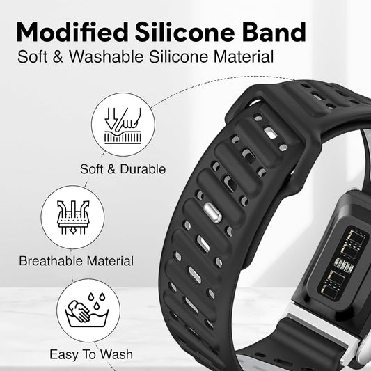 Modified Silicone Sport Replacement Band Compatible with WHOOP 5.0, One, Peak, and Life Fitness Tracker - V1258-DP02-F-689