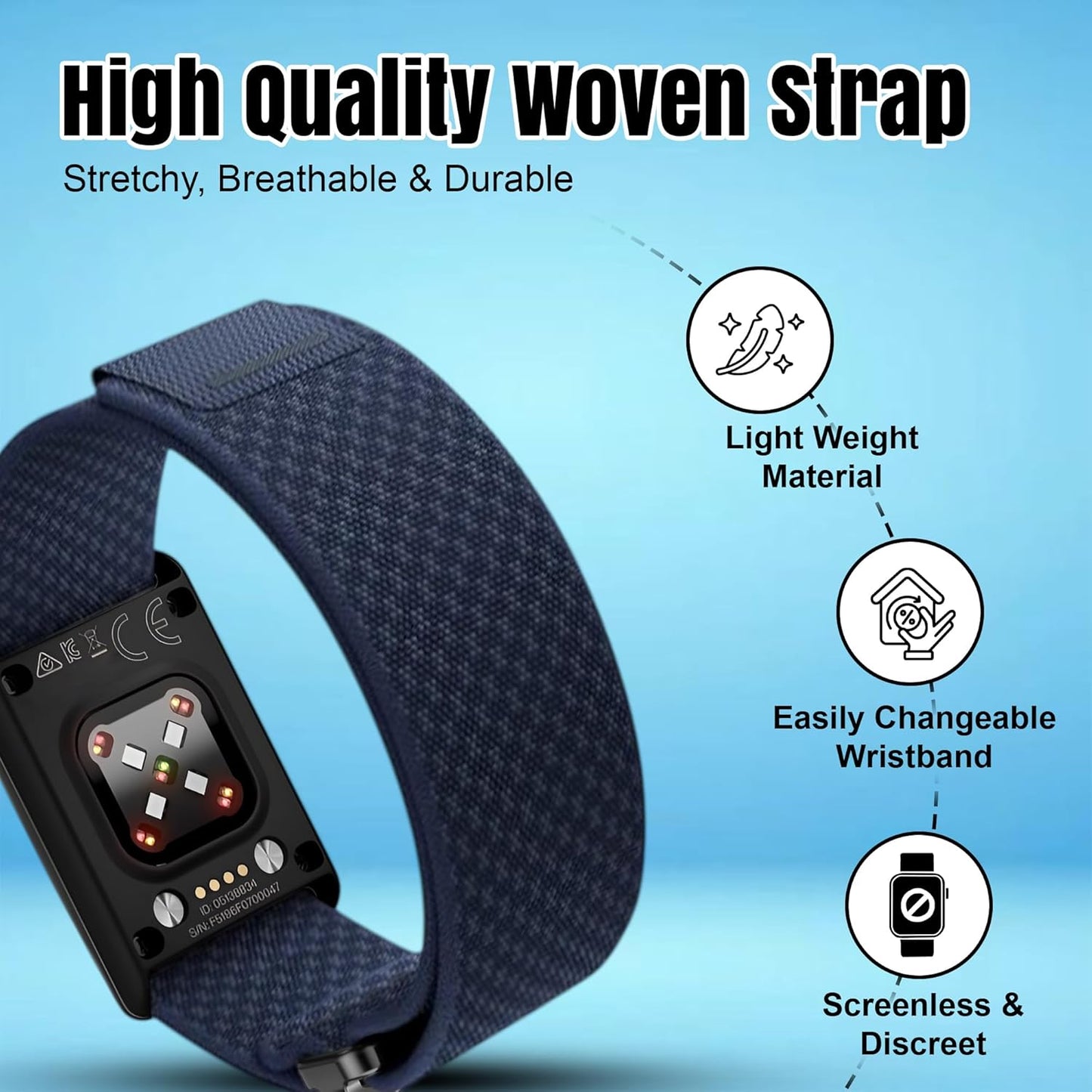 Breathable Nylon Replacement Watch Band Compatible with Polar Loop - Lightweight, Ideal for All Weather e V1258-DP02-F-690