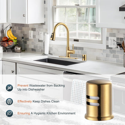 Dishwasher Air Gap Cover, Dishwasher Air Gap Cap for Kitchen Sink, Solid Brass Dishwasher Overflow Vent Cap V1258-DP02-F-70