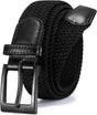 Braided Stretch Belt for Men, Elastic Woven Belt, casual Fabric Golf Belt, 1 3/8" for golf pants jeans V1258-DP02-F-708