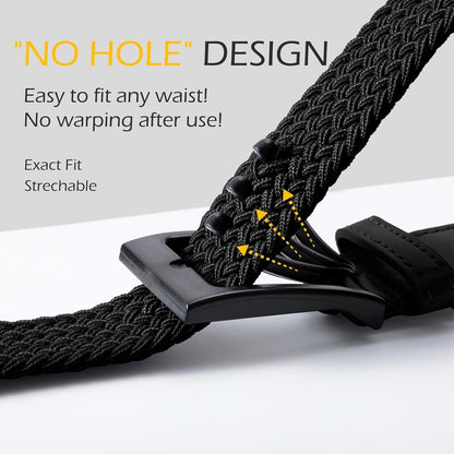 Braided Stretch Belt for Men, Elastic Woven Belt, casual Fabric Golf Belt, 1 3/8" for golf pants jeans V1258-DP02-F-708