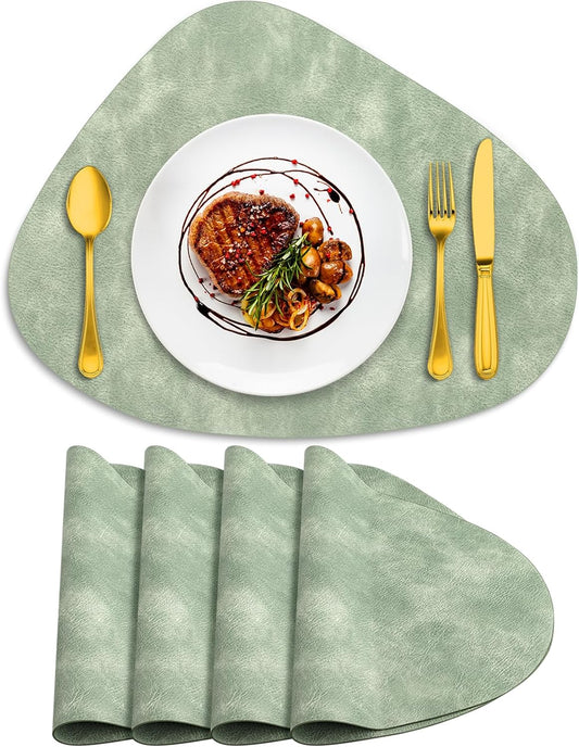 Placemats, Heat Resistant Round Placemats Set of 4 Washable 13 x 17 Inch, Waterproof Table Mats Wipeable for V1258-DP02-F-715
