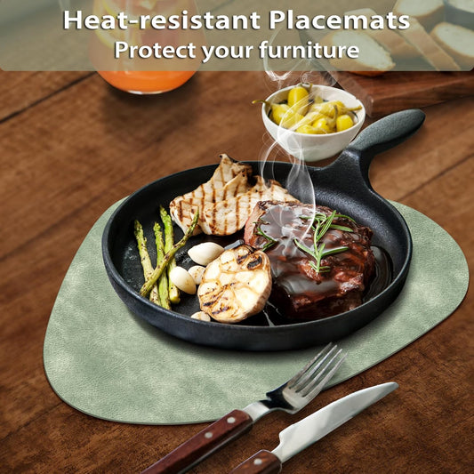 Placemats, Heat Resistant Round Placemats Set of 4 Washable 13 x 17 Inch, Waterproof Table Mats Wipeable for V1258-DP02-F-715