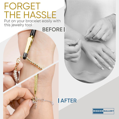 Bracelet Helper Tool with Hook - Fastener Helper Tool for Bracelet, Necklace, Jewelry, Watch - Silver, Gold, V1258-DP02-F-721