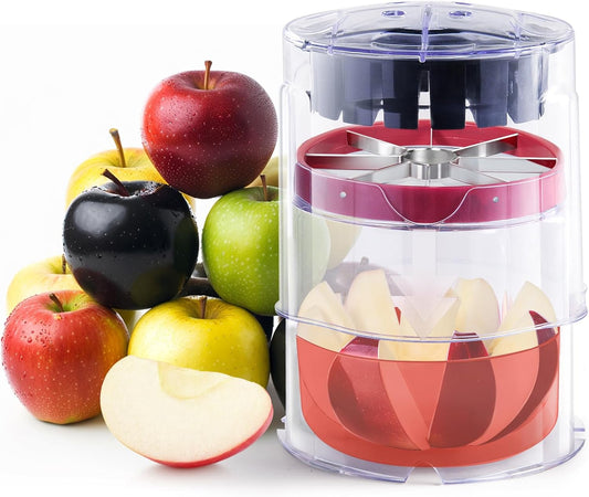 5.12-Inch Apple Slicer - 8 Slices, Ultra-Safe & Heavy-Duty Stainless Steel Extra Large Apple Cutter, Upgraded V1258-DP02-F-730