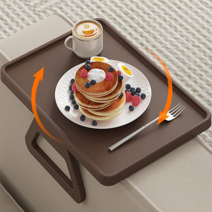 Plastic Rotating Couch Armrest Table, Adjtable Sofa Arm Clip Holder Tray for Snack/Fast Food/Fruit/Drink, V1258-DP02-F-738