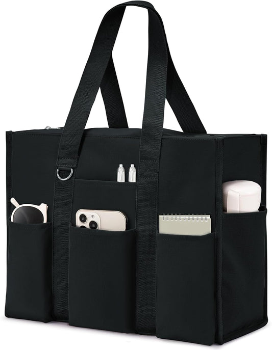 Large Tote Bag for Women Waterproof with 12 Pockets Top Zipper Closure Utility Teacher Nurse Bags for Work V1258-DP02-F-743