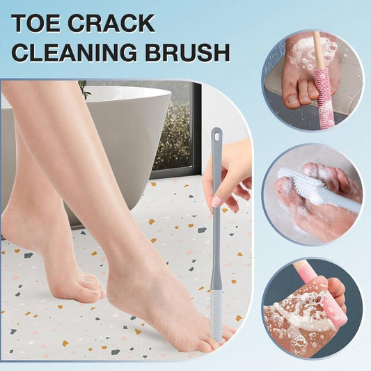 Toe Gap Cleaning Brush, Foot Back Scrubber in Shower, Long Handle Foot Bath Brush, Silicone Body Scrubber, V1258-DP02-F-748