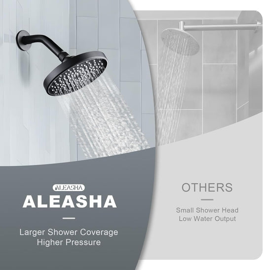 Shower Head High Pressure Rain, Luxury Bathroom Showerhead with Adjustable Angles, Anti-Clogging Silicone V1258-DP02-F-75