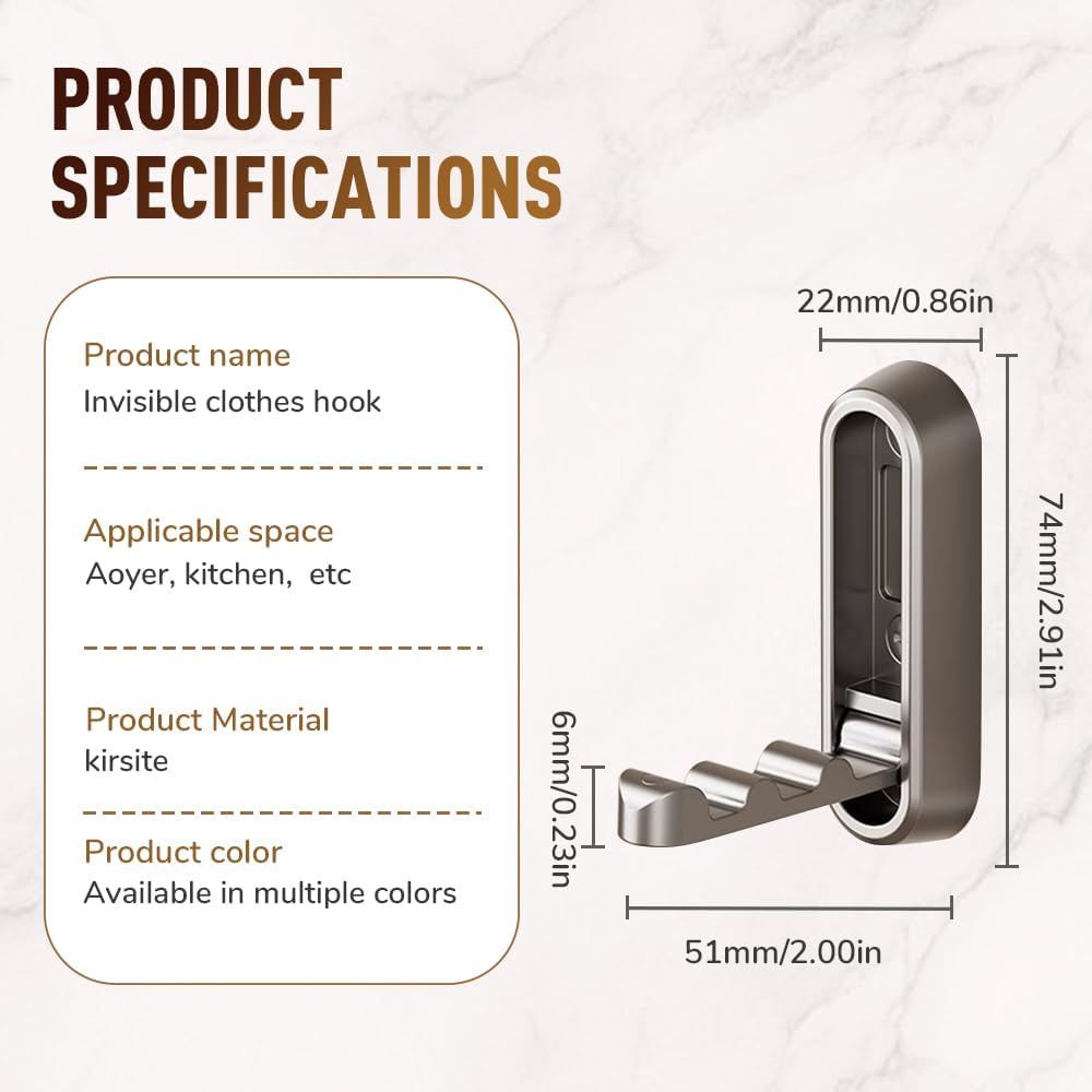 Folding Coat Hooks,Retractable Wall Closet Hooks,Heavy Duty Hook Bathroom Towel Hooks Robe Hooks Wall Mounted V1258-DP02-F-752