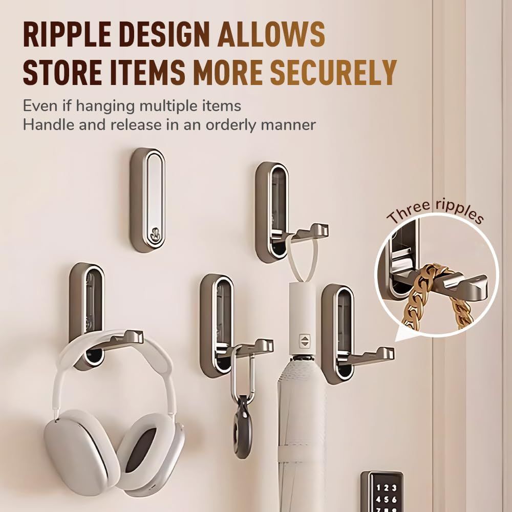 Folding Coat Hooks,Retractable Wall Closet Hooks,Heavy Duty Hook Bathroom Towel Hooks Robe Hooks Wall Mounted V1258-DP02-F-752
