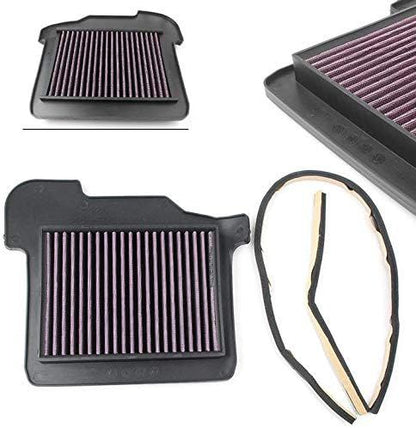 Motorcycle Air Cleaner Filter Element Assembly Replacement Compatible Fits for Yamaha FJ09 2015-2017 FZ09 V1258-DP02-F-763