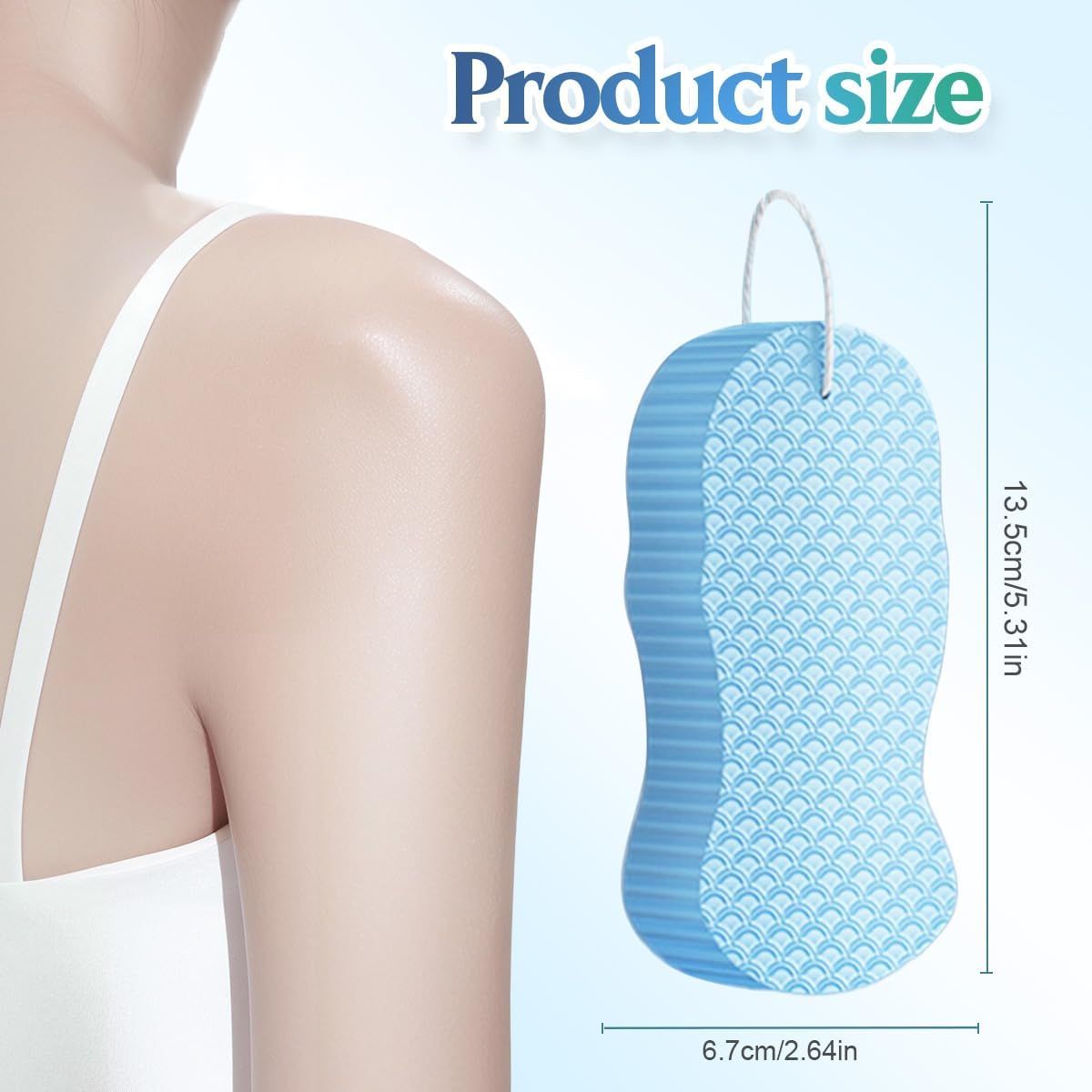 Magic Exfoliating Bath Sponge, Magic Exfoliating Body Scrubber Skin Friendly & Reusable for Adults Women and V1258-DP02-F-767