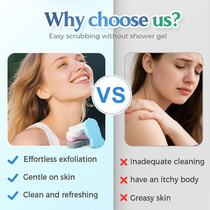 Magic Exfoliating Bath Sponge, Magic Exfoliating Body Scrubber Skin Friendly & Reusable for Adults Women and V1258-DP02-F-767