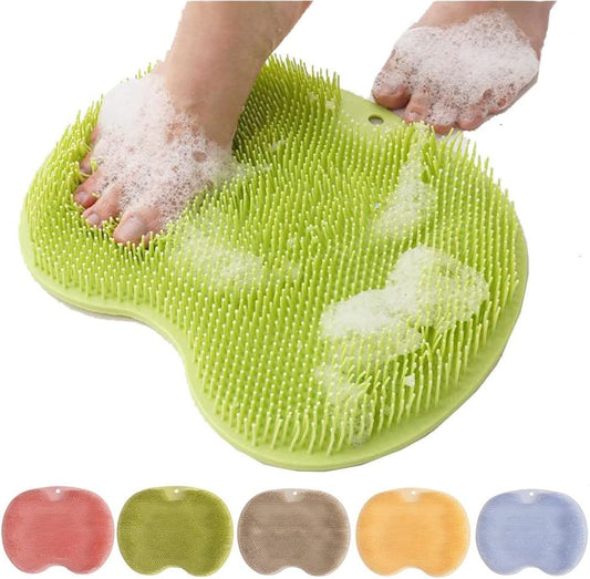 Shower Foot Scrubber Mat with Non-Slip Suction Cups, Foot Back Cleaning Pad Back Washer Exfoliating Bath Wash V1258-DP02-F-768