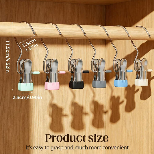 Space-Saving Clothespin Hat Pants Storage Hanging Travel Hook, Stainless Steel Boot Hangers Clips Boot V1258-DP02-F-769
