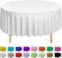 48 Round Tablecloths -BPA- Free Plastic, 84 inch, Dining Table Cover, White V1258-DP02-F-778
