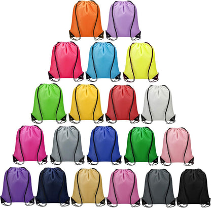 100 Pcs Drawstring Bags Bulk - Lightweight Drawstring Backpack, Cinch Bag for Party Sport Gym Trip Gift - 20 V1258-DP02-F-785