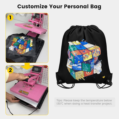 100 Pcs Drawstring Bags Bulk - Lightweight Drawstring Backpack, Cinch Bag for Party Sport Gym Trip Gift - 20 V1258-DP02-F-785