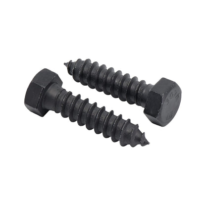 1/2" x 2", 25-Piece Black Lag Bolts, Rustproof 4-Layer Ceramic BLAKOTE, 2X Protection of Galvanized Lag V1258-DP02-F-80