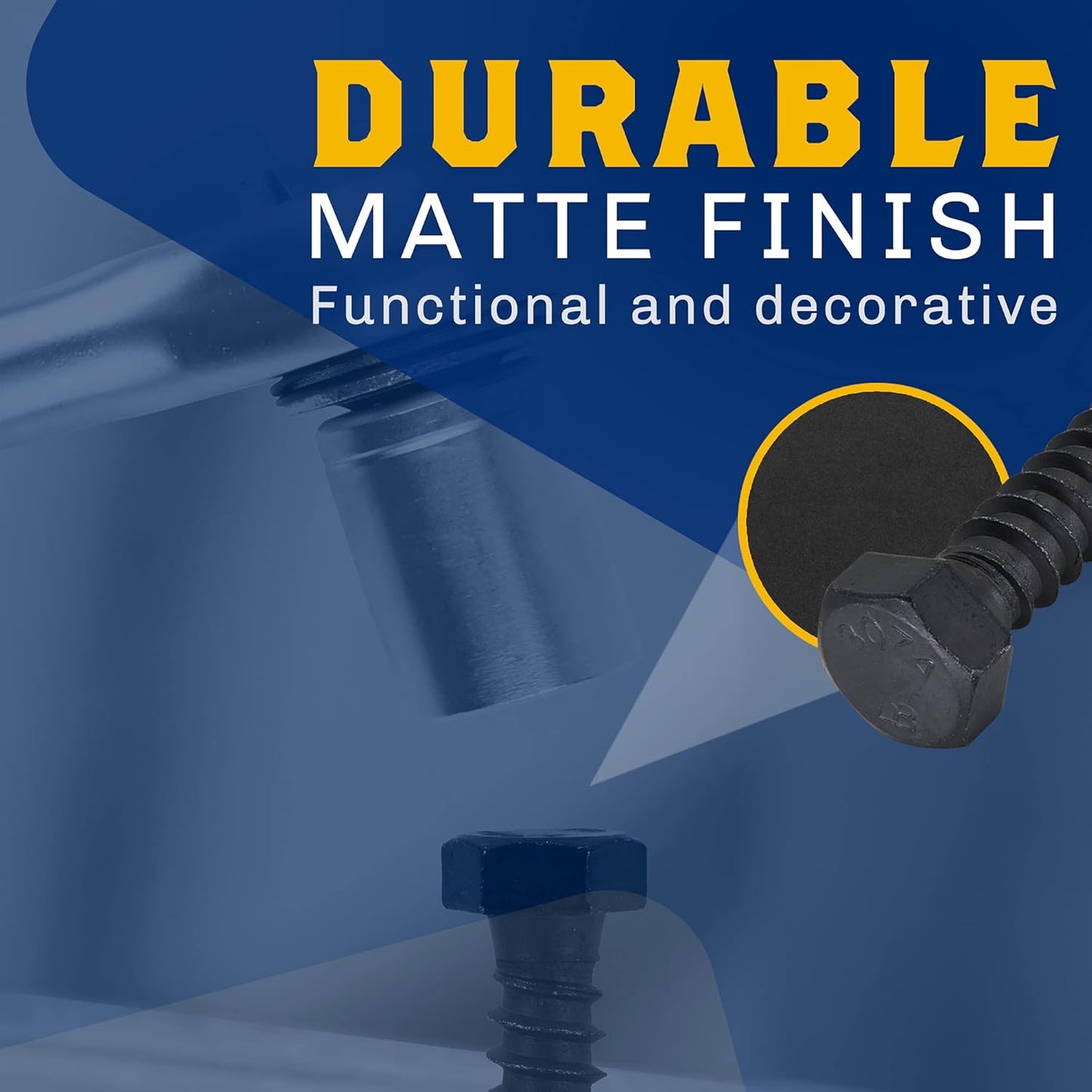 1/2" x 2", 25-Piece Black Lag Bolts, Rustproof 4-Layer Ceramic BLAKOTE, 2X Protection of Galvanized Lag V1258-DP02-F-80