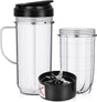 2 Pack Replacement Blender Cups set for magic bullet , 22oz Tall Cup with Flip Top To-Go Lid, 16oz V1258-DP02-F-806