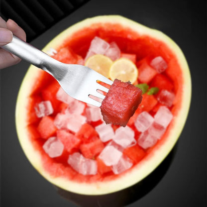 2-in-1 Watermelon Fork Slicer, Stainless Steel Fruit Cutter Watermelon Cutter Slicer Tool (2) V1258-DP02-F-811
