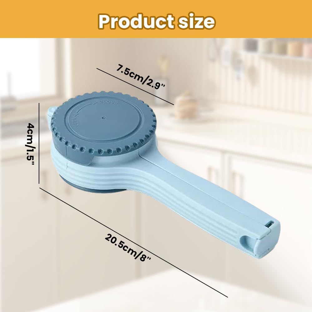 Bag Clip with Pour Spout, Food Bag Sealing Clip, Reusable Plastic Cap Sealer (4) V1258-DP02-F-815